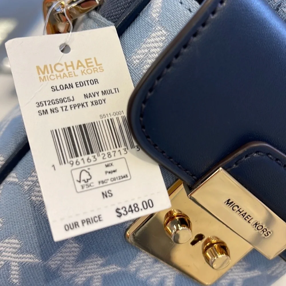 Michael Kors Sloan Editor Small Phone Logo Jacquard Crossbody Butter Multi